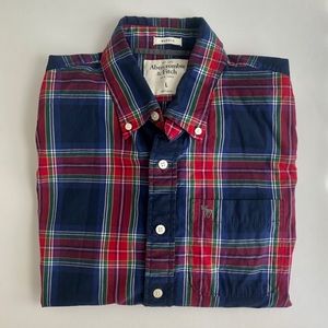 Abercrombie | plaid button down muscle shirt